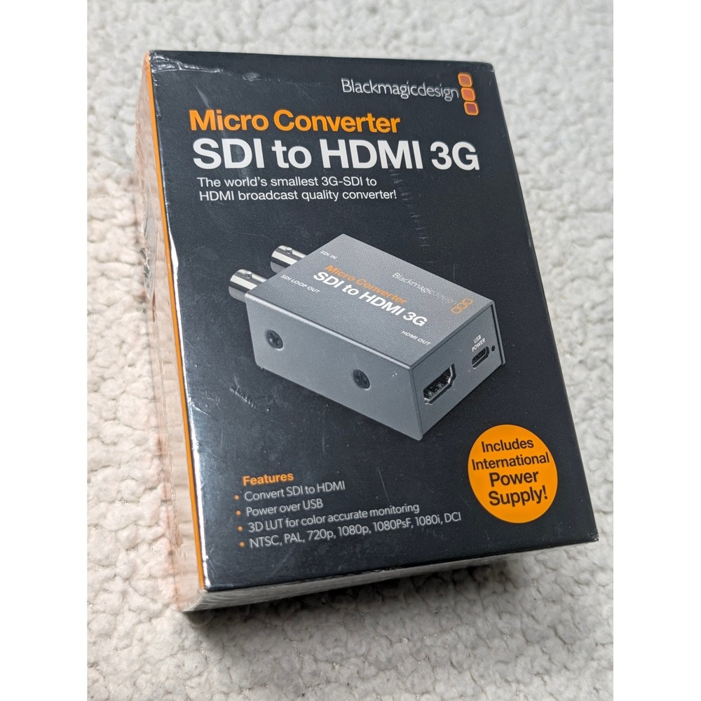 Blackmagic Design Micro Converter SDI to HDMI 3G CONVCMIC/SH03G/WPSU Black New